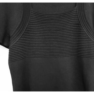 Cable & Gauge Black Knit Square Neck Short Sleeve Top Women's XL